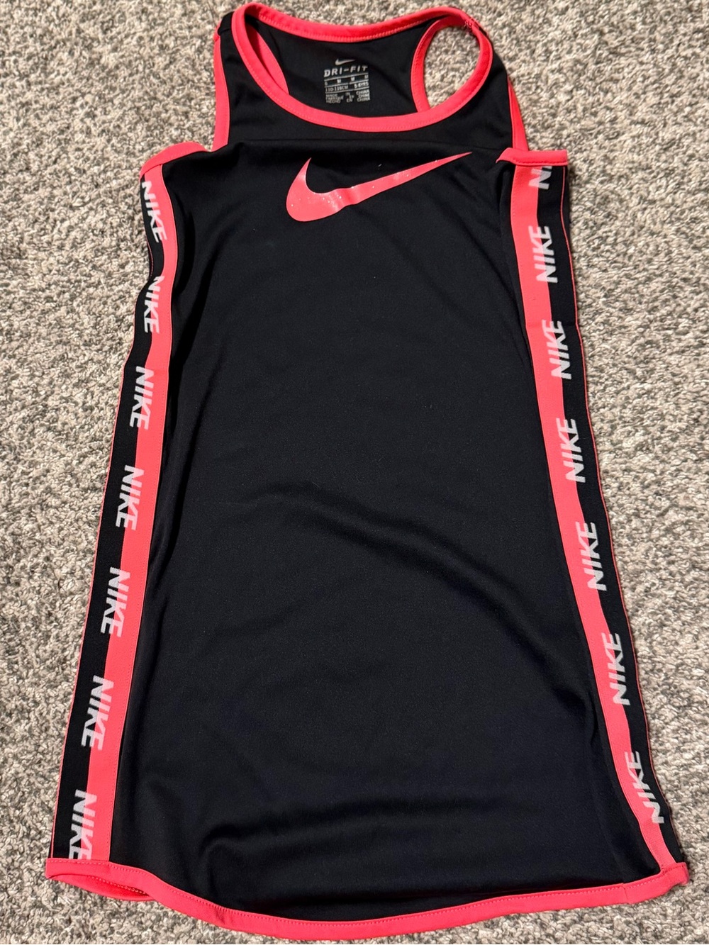 Nike Black Tank Dress with Red Trim and Logo
